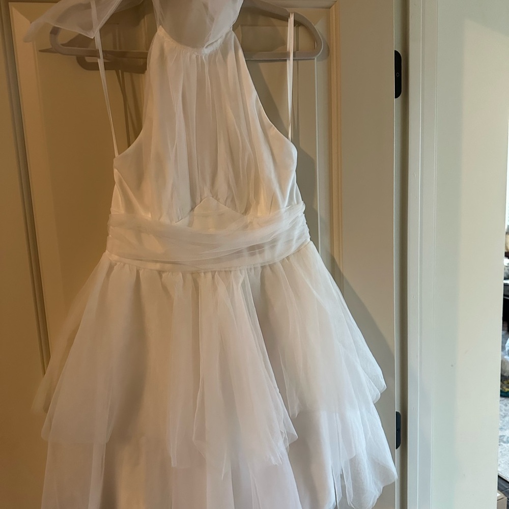 Elegant White Halter Dress
